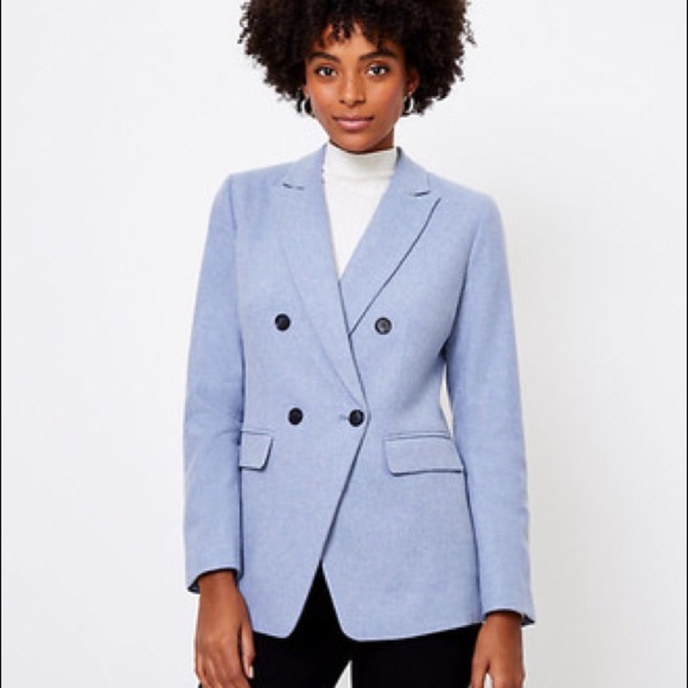 NWT Loft Melange Double Breasted Blazer